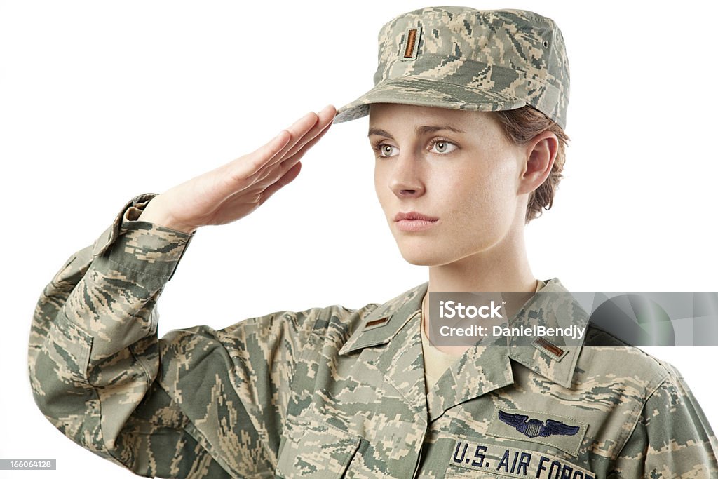 US Air Force Series: American Airwoman - Photo de Fond blanc libre de droits