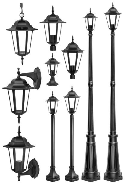 istock full set of black classic street light isolated with clipping path 1660646574