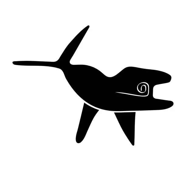 Vector illustration of Geoglyph of the killer whale from Nazca