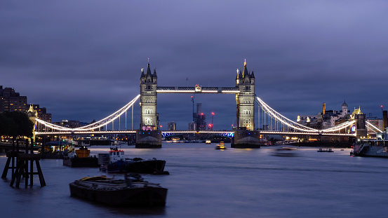 London Tower bridge evening blue hour
