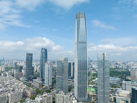 Aerial view of downtown landscape in Shenzhen city,China