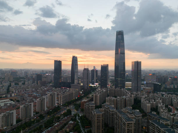 istock Dusk view of downtown Dongguan, China 1660661825