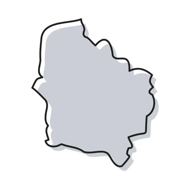 Vector illustration of Hauts-de-France map hand drawn on white background - Trendy design