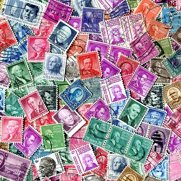 Very High Resolution Image Of Presidential Stamps From The United States Of America  