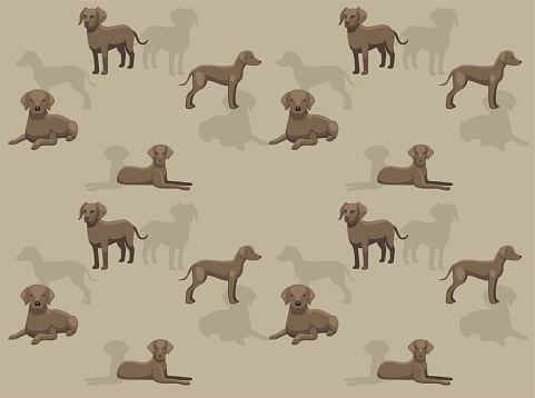 Rhodesian Ridgeback Animation Dog Rhodesian Ridgeback Brown Coat Cute Cartoon Seamless Wallpaper ...