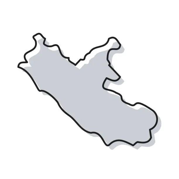 Vector illustration of Lazio map hand drawn on white background - Trendy design