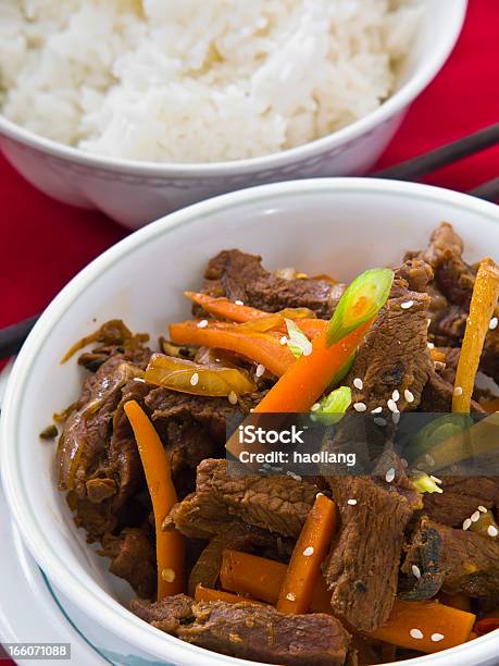 Beef Carrot And Ginger Stirfried Stock Photo - Download Image Now - Beef, Stir-Fried, Bowl