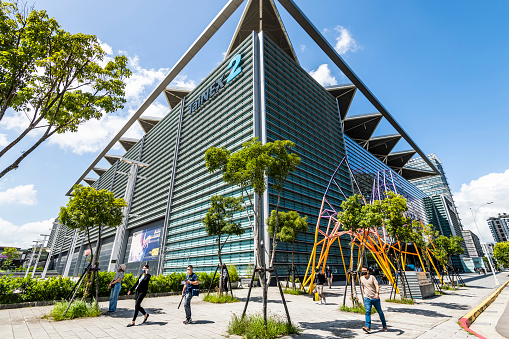 Taipei, Taiwan- September 21, 2022: Building view of the Taipei Nangang Exhibition Center Hall 2 in Taiwan.