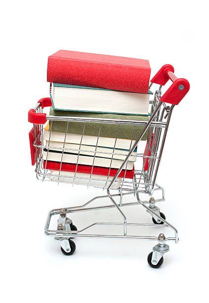 istock Books in Shopping Cart isolared on white background 166073588