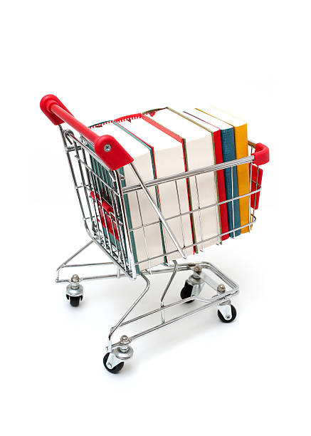 istock Books in Shopping Cart isolated on white background 166073592