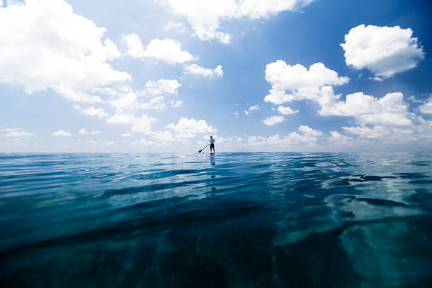 Standup paddler on the ocean