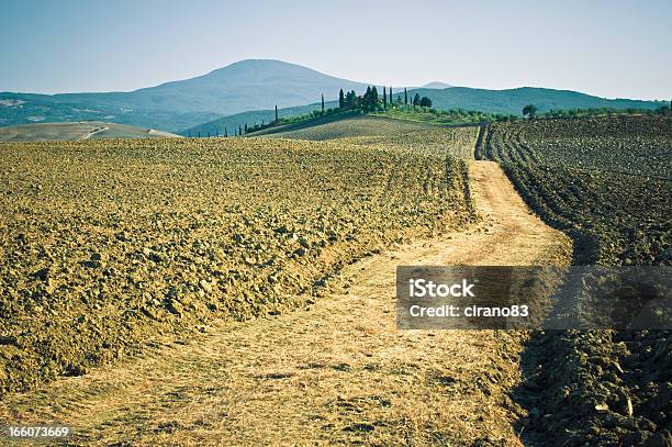 Photo libre de droit de Sol Route De Campagne Dans Le Val Dorcia Tuscany banque d'images et plus d'images libres de droit de Absence - Absence, Agriculture, Aller de l'avant