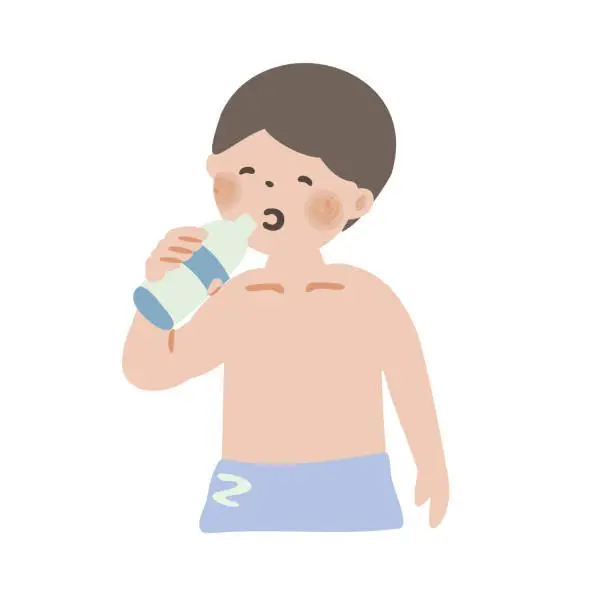 Vector illustration of man hydrating