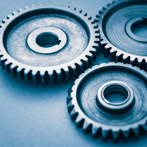 istock Metal Gear working like machine part 166076133