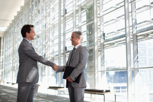 Shot of two businesspeople shaking hands