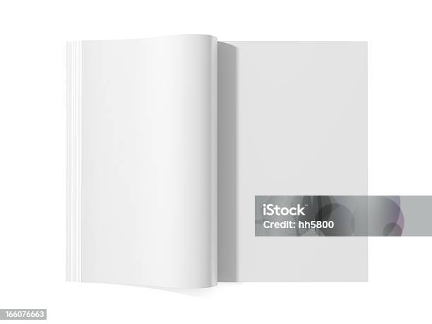 Blank Magazine Book For White Pages Stock Photo - Download Image Now - Template, Magazine - Publication, Book