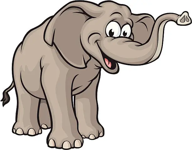 Vector illustration of Happy Elephant