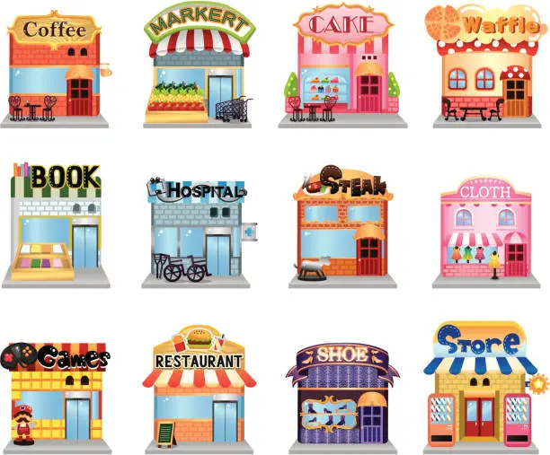 Vector illustration of street shop