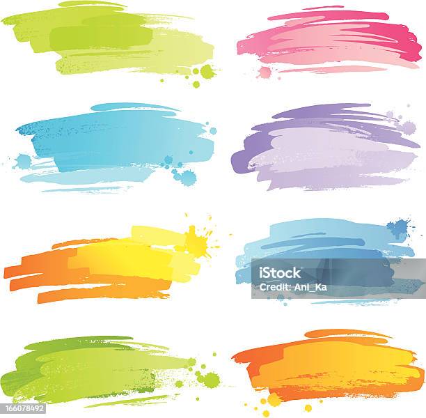 Traços Com Bolhas Coloridas - Arte vetorial de stock e mais imagens de Pincelada - Pincelada, Plano de Fundo, Cores