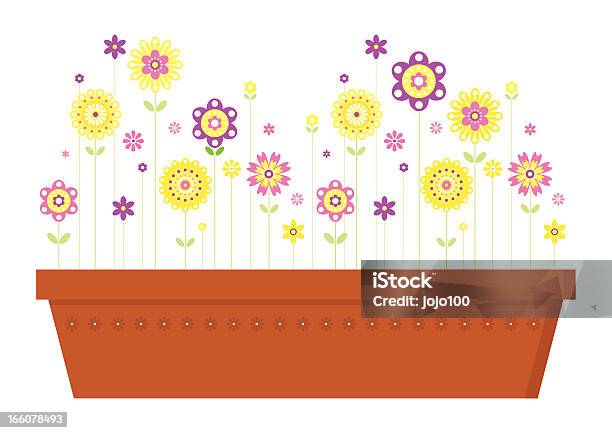 연립 다양한 꽃을 진시황 공장요 포트 긴에 대한 스톡 벡터 아트 및 기타 이미지 - 긴, 데이지속, 식물 줄기
