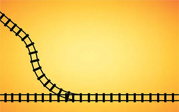Vector illustration of Railroad Track Junction Background