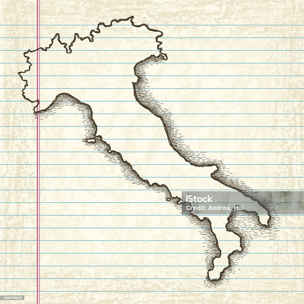 Italian Map Drawing Handdrawn Map Of Italy Stock Illustration - Download Image Now - Italy ...