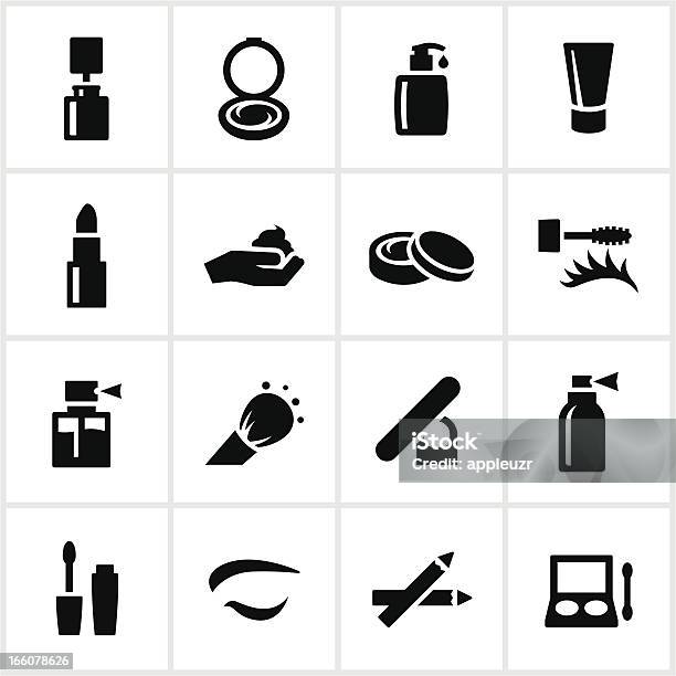 Black Cosmetics Icons Stock Illustration - Download Image Now - Icon, Make-Up, Beauty