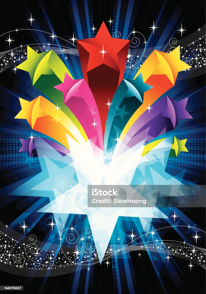 Colorful Exploding Stars Stock Illustration - Download Image Now ...