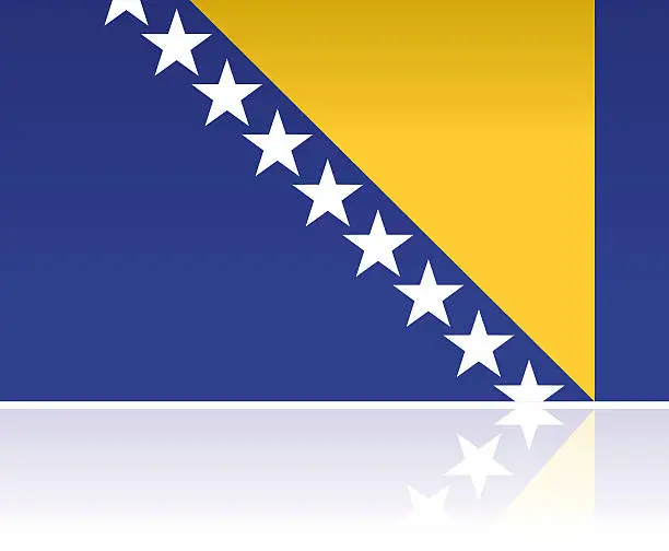 Vector illustration of European Flag: Bosnia and Hercegovina