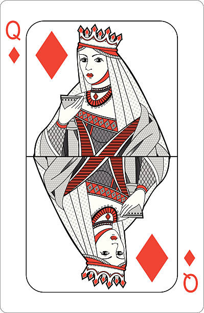 karodame. - queen of diamonds stock-grafiken, -clipart, -cartoons und -symbole