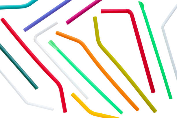istock Coloured silicone drinking straw,   plastic straws isolated on a white background with clipping path. 1660787423