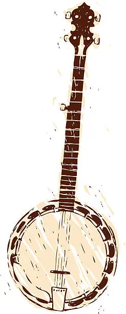 Vector illustration of hand drawn banjo