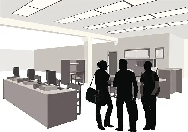 Vector illustration of College Library Vector Silhouette