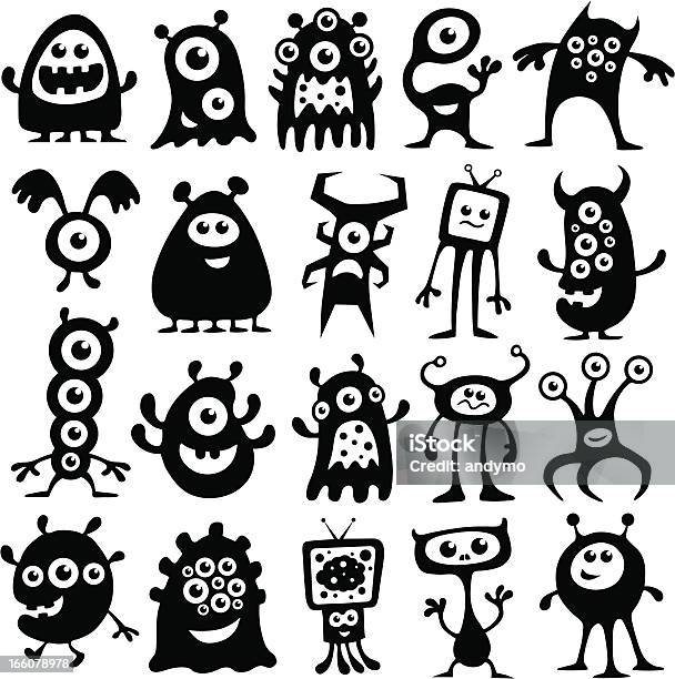Monsters And Aliens Stock Illustration - Download Image Now - Monster - Fictional Character, Icon Symbol, Fun