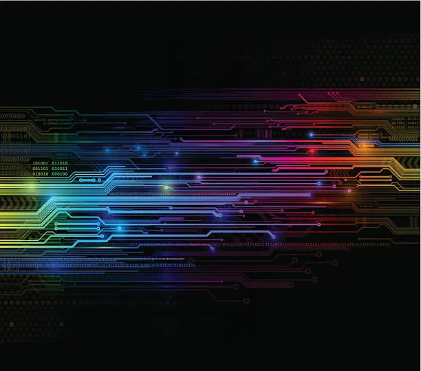 Vector illustration of Vibrant digital ciricuit background