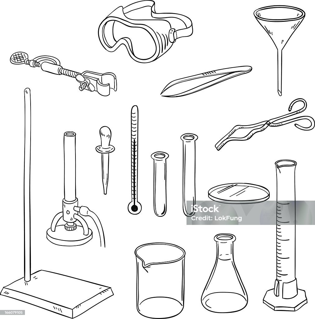 Ilustración de Equipo De Laboratorio En Blanco Y Negro y más Vectores Libres de Derechos de Probeta - Probeta, Vaso de laboratorio, Termómetro - iStock Ilustración de Equipo De Laboratorio En Blanco Y Negro y más Vectores Libres de Derechos de Probeta - Probeta, Vaso de laboratorio, Termómetro - iStock