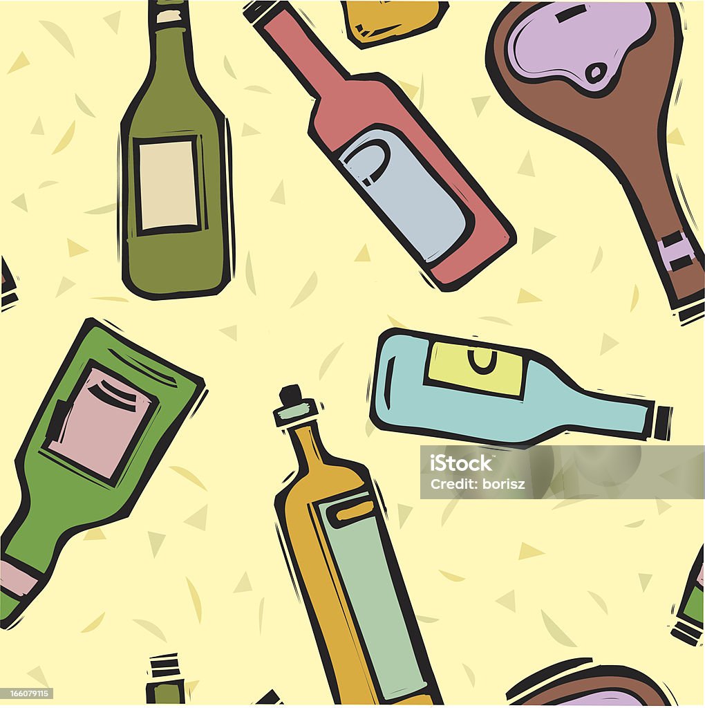 ボトルのパターン - アルコール飲料のロイヤリティフリーベクトルアート