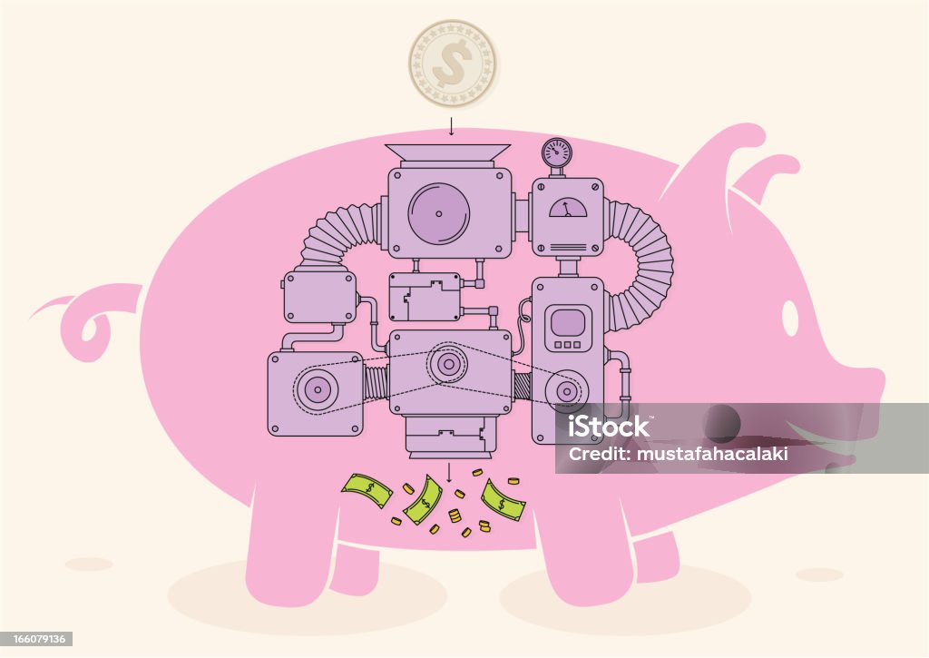 Piggy bank What happens in a piggy bank? All design elements are layered and grouped. Included files; Aics3, hi-res jpg. Coin stock vector