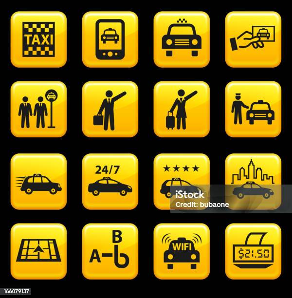 Taxi Und Auto Service Lizenzfreie Vektor Icon Set Aufkleber Stock Vektor Art und mehr Bilder von Anzug