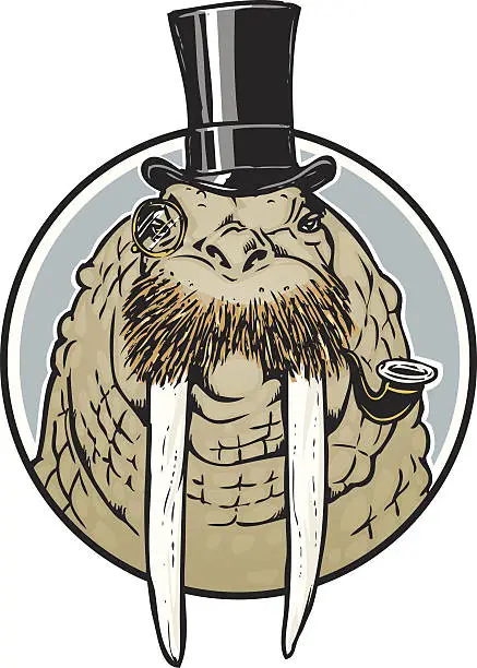 Vector illustration of sir walrus