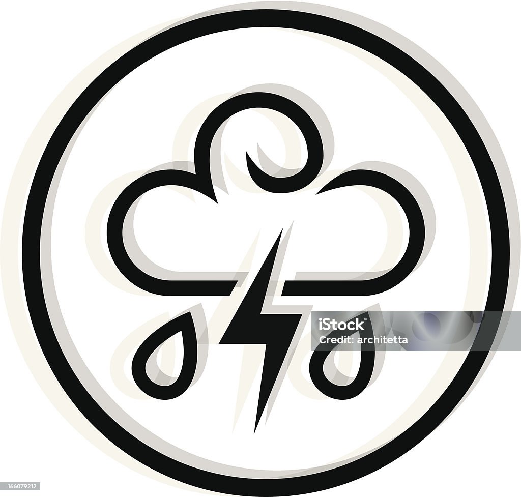 lightning regnerischen, Wolke, Symbol, schwarz - Lizenzfrei ClipArt Vektorgrafik
