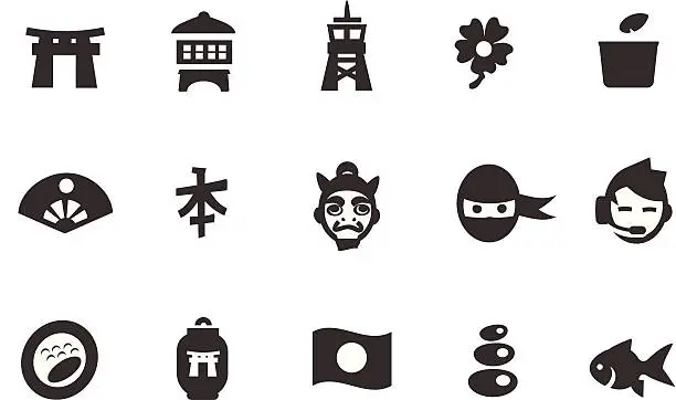 Vector illustration of Japanese Icon Set