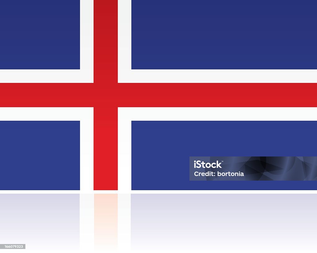 Europäische Flagge: Island - Lizenzfrei Island Vektorgrafik