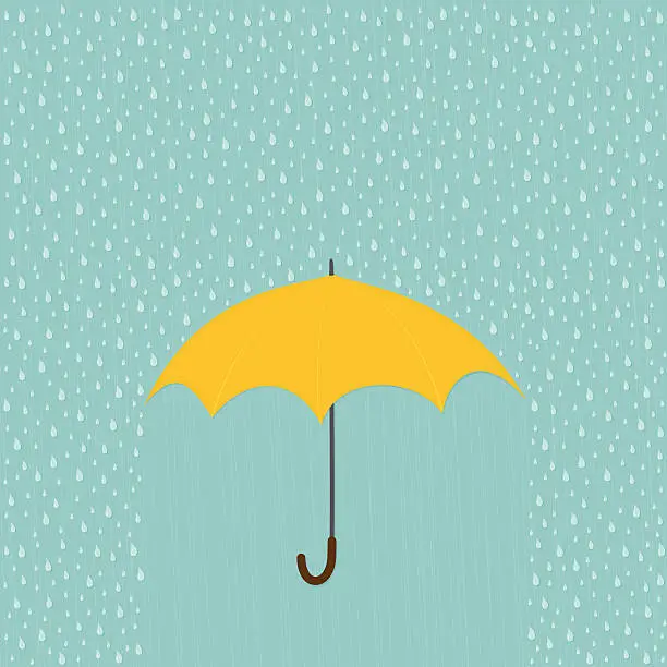 Vector illustration of Rainy day with umbrella