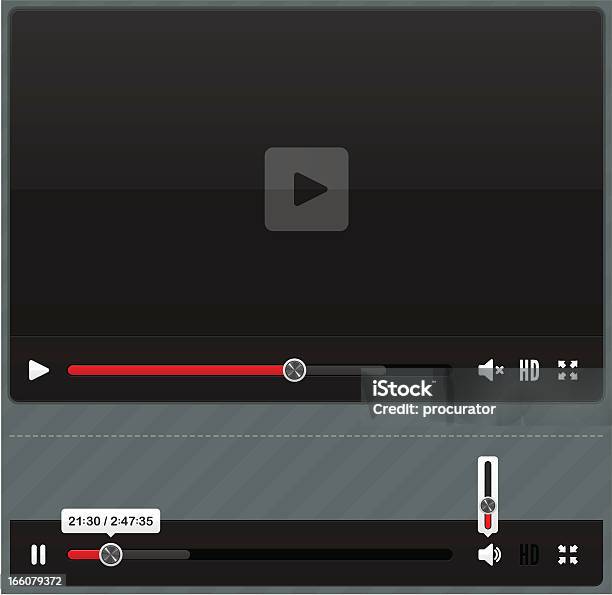 Видео Проигрыватель — стоковая векторная графика и другие изображения на тему Видеомагнитофон - Видеомагнитофон, Мобильное приложение, Графический интерфейс пользователя
