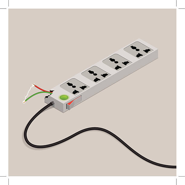 Leakage of electricity It is eps10.0 file. It contains transparent effects. two pin plug stock illustrations