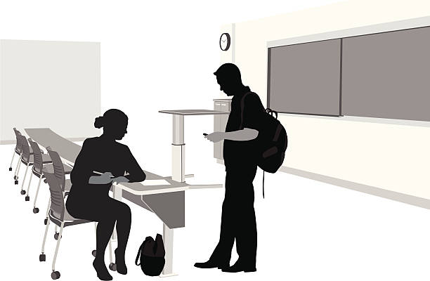 ilustrações, clipart, desenhos animados e ícones de educacional - lecture hall silhouette classroom professor