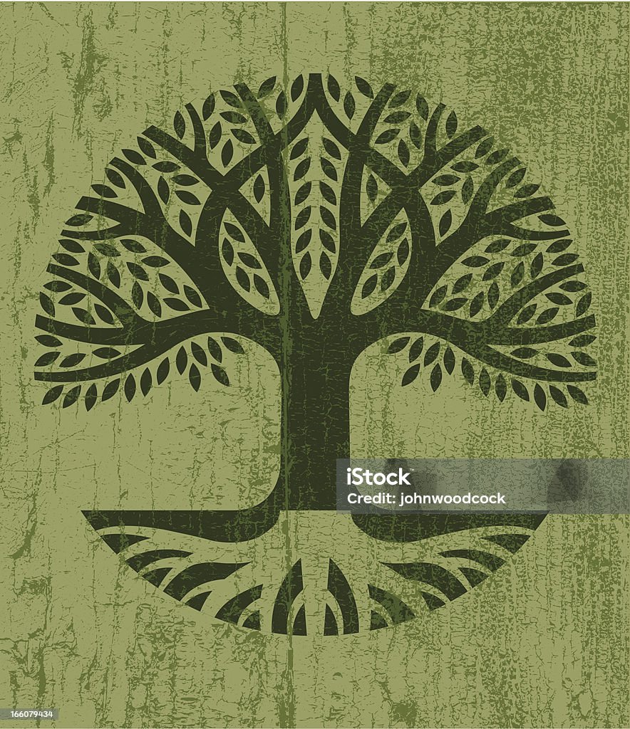 Distacco vernice icona di albero - arte vettoriale royalty-free di Albero