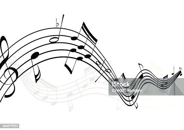 Музыкальные Ноты — стоковая векторная графика и другие изображения на тему Музыкальный символ - Музыкальный символ, Нотный стан, Басовый ключ