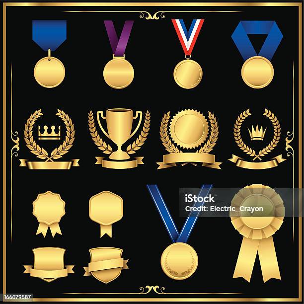 Ilustración de Premio De Oro y más Vectores Libres de Derechos de Acontecimiento deportivo internacional - Acontecimiento deportivo internacional, Premio, Rebajas
